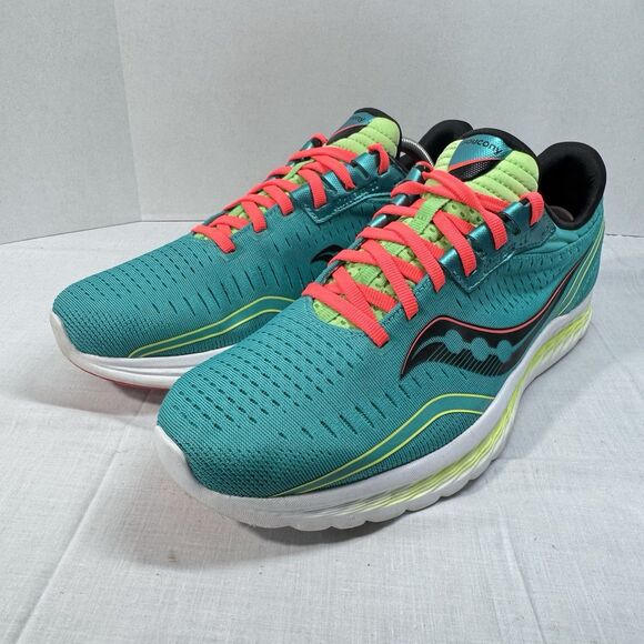 Saucony Kinvara 11  Aqua/Green/Orange Shoes Men\'s 10 Athletic Running Walking